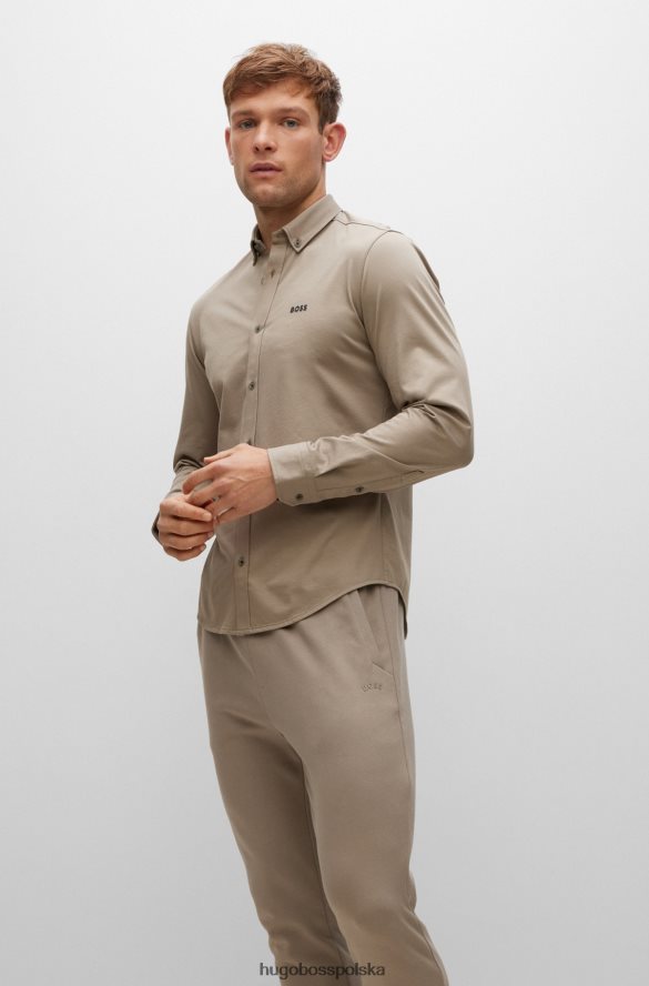 Hugo Boss Koszula hugo o regularnym kroju z odprowadzającego wilgoć dżerseju z mieszanki bawełny w kolorze jasnozielonym jasnozielony R0X0H62190