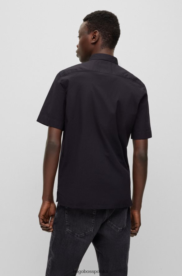 Hugo Boss Koszula hugo o swobodnym kroju z czarnej elastycznej bawełny w kolorze brzoskwiniowym czarny R0X0H64307