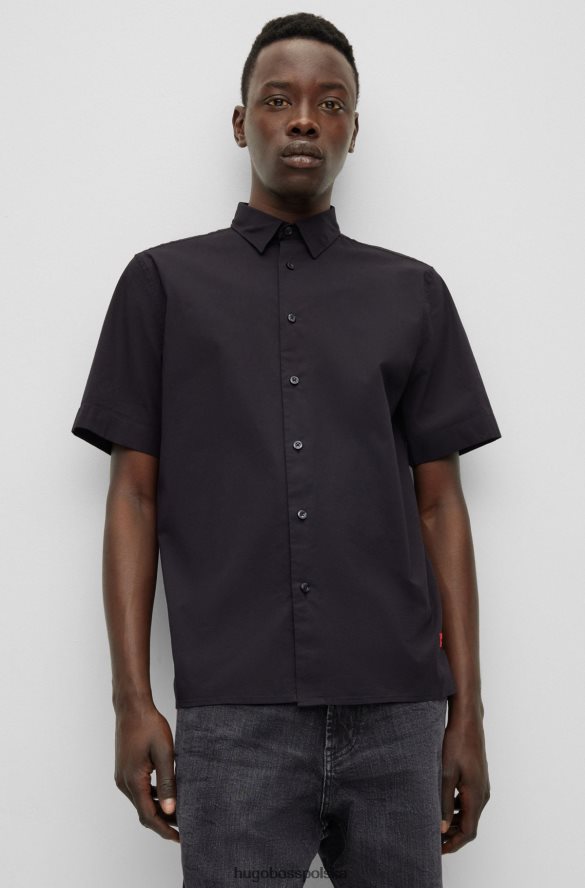 Hugo Boss Koszula hugo o swobodnym kroju z czarnej elastycznej bawełny w kolorze brzoskwiniowym czarny R0X0H64307