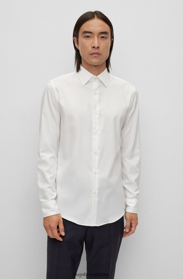 Hugo Boss Koszula hugo slim-fit z łatwej w prasowaniu elastycznej bawełny o strukturze białej biały R0X0H61426