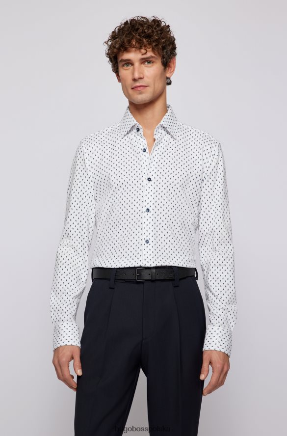 Hugo Boss Koszula hugo slim-fit z drukowanego bawełnianego dżerseju w kolorze białym biały R0X0H63670