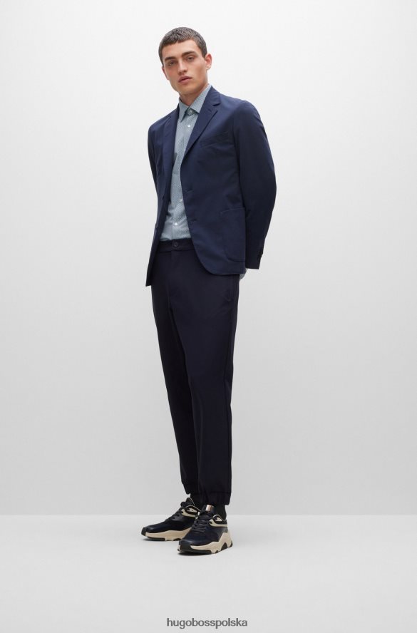 Hugo Boss Koszula hugo slim-fit z drukowanego włoskiego jerseyu ze stretchem w kolorze jasnoniebieskim jasny niebieski R0X0H63749