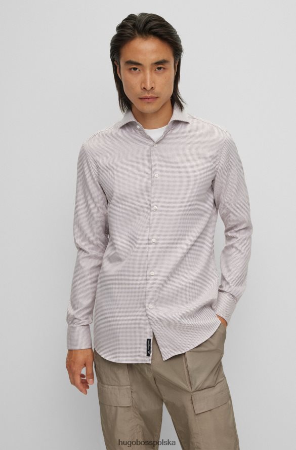 Hugo Boss Koszula hugo slim-fit z jasnoczerwonej bawełny o strukturalnej strukturze, która nie wymaga prasowania jasnoczerwony R0X0H62575