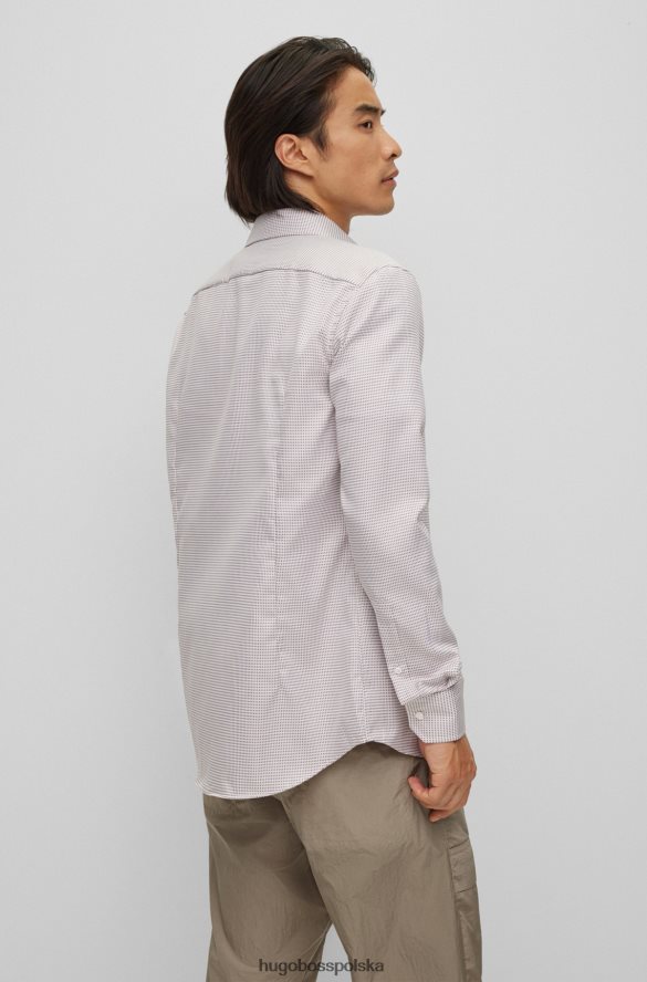 Hugo Boss Koszula hugo slim-fit z jasnoczerwonej bawełny o strukturalnej strukturze, która nie wymaga prasowania jasnoczerwony R0X0H62575