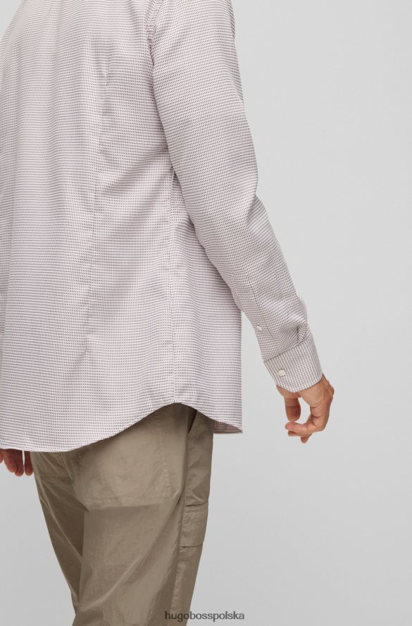 Hugo Boss Koszula hugo slim-fit z jasnoczerwonej bawełny o strukturalnej strukturze, która nie wymaga prasowania jasnoczerwony R0X0H62575