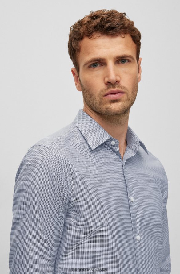 Hugo Boss Koszula hugo slim-fit z włoskiej bawełny typu szczenięcego w kolorze czarnym, wzorzysta czarne wzorzyste R0X0H63236