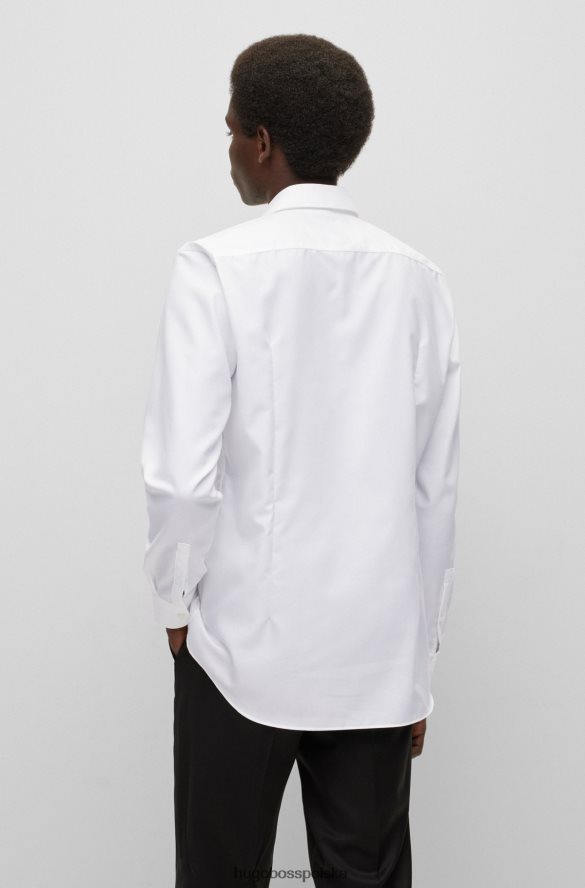 Hugo Boss Koszula hugo slim-fit z wysokowydajnej, strukturalnej bawełny w kolorze białym biały R0X0H64248