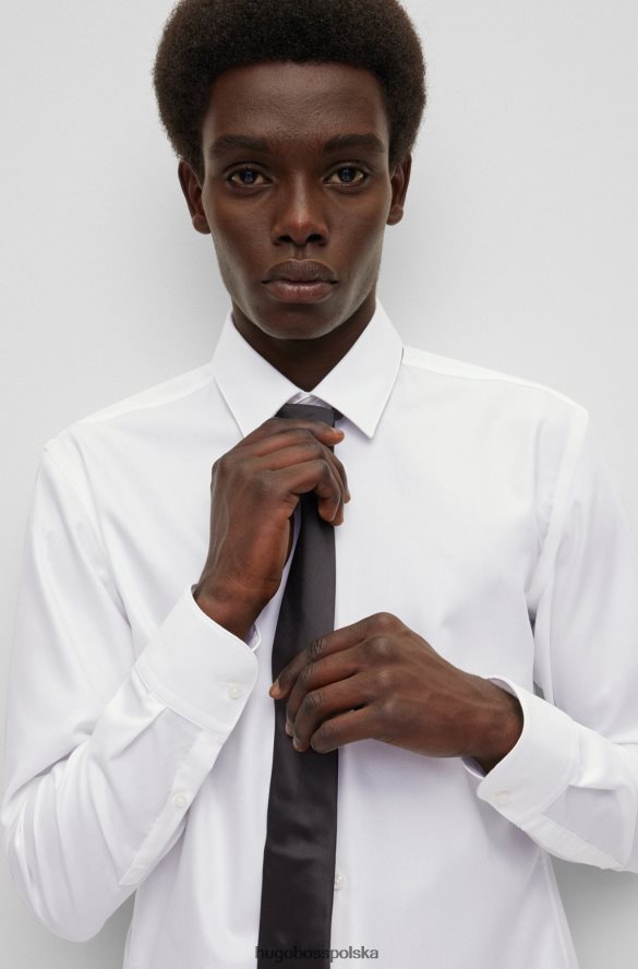 Hugo Boss Koszula hugo slim-fit z wysokowydajnej, strukturalnej bawełny w kolorze białym biały R0X0H64248