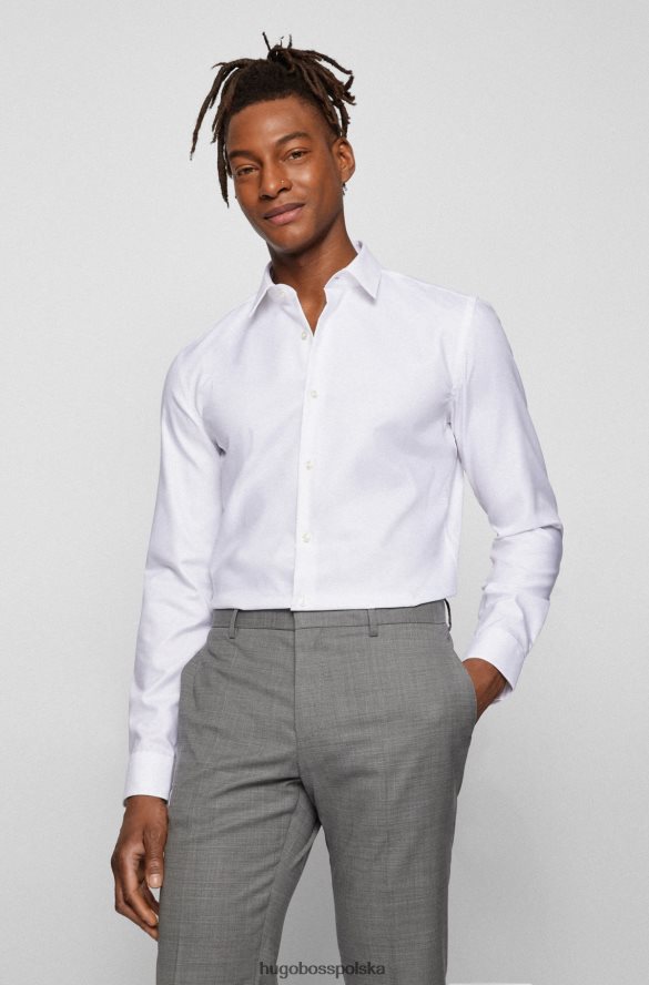 Hugo Boss Koszula hugo slim-fit ze świeżej, aktywnej bawełny w kolorze białym biały R0X0H62233