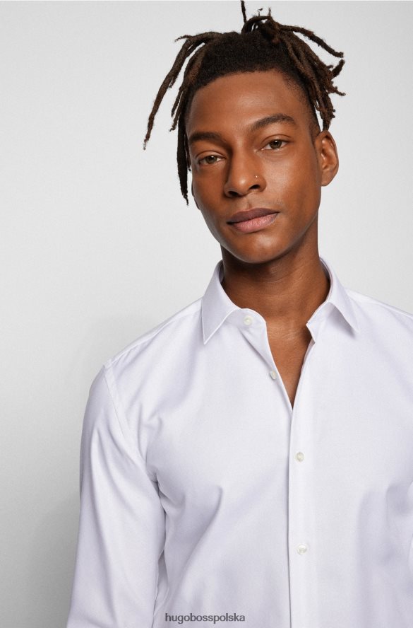 Hugo Boss Koszula hugo slim-fit ze świeżej, aktywnej bawełny w kolorze białym biały R0X0H62233
