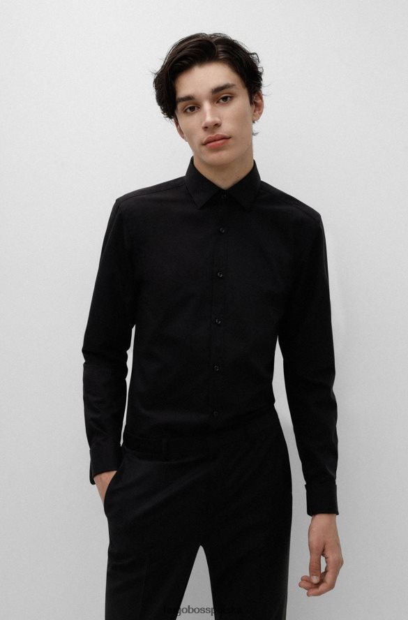 Hugo Boss Koszula o dopasowanym kroju z łatwej w prasowaniu bawełnianej popeliny w kolorze czarnym hugo czarny R0X0H64104