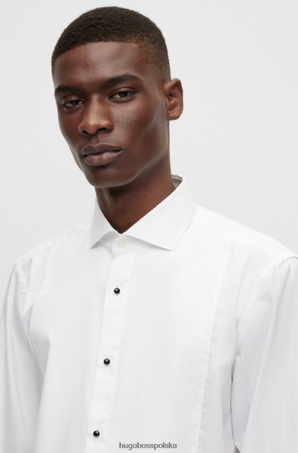 Hugo Boss Koszula o dopasowanym kroju z łatwej w prasowaniu białej popeliny bawełnianej typu hugo biały R0X0H63040