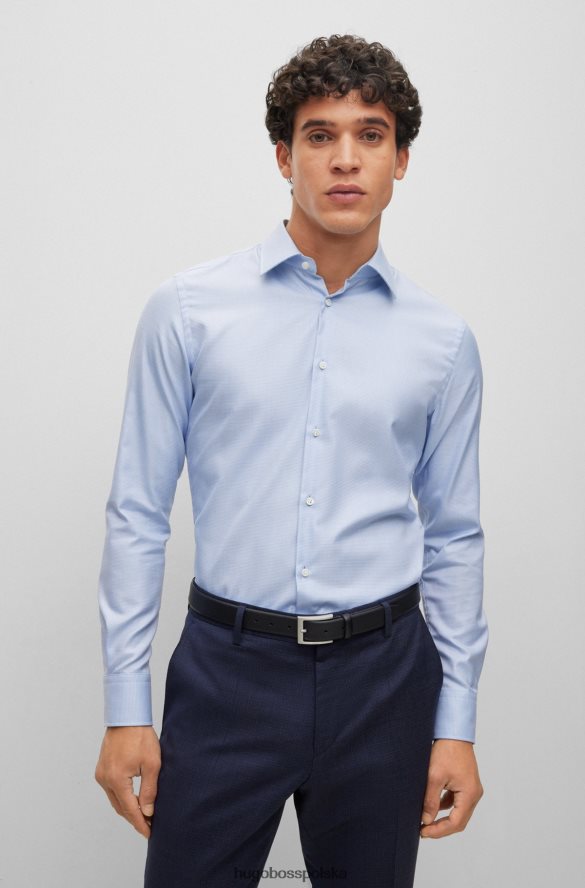 Hugo Boss Koszula o dopasowanym kroju z diagonalu z bawełny organicznej Hugo w kolorze jasnoniebieskim jasny niebieski R0X0H64522