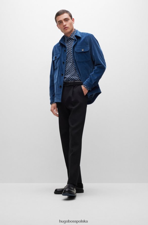 Hugo Boss Koszula o dopasowanym kroju z elastycznego dżerseju Hugo w kolorze jasnoniebieskim z geometrycznym nadrukiem jasny niebieski R0X0H62761