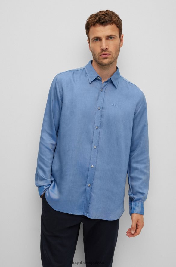 Hugo Boss Koszula o dopasowanym kroju z tencelu i lyocellu, Oxford Hugo Blue niebieski R0X0H61806
