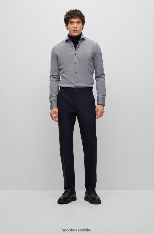 Hugo Boss Koszula o dopasowanym kroju ze strukturyzowanego, elastycznego dżerseju Hugo w kolorze szarym szary R0X0H63067