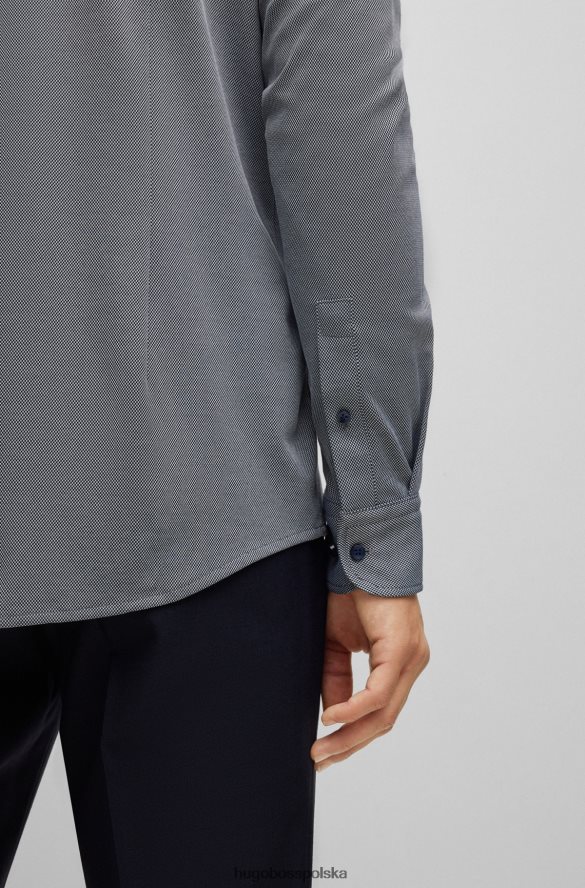 Hugo Boss Koszula o dopasowanym kroju ze strukturyzowanego, elastycznego dżerseju Hugo w kolorze szarym szary R0X0H63067