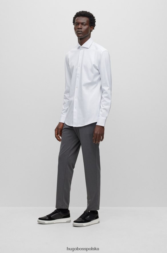 Hugo Boss Koszula o dopasowanym kroju ze strukturyzowanego, elastycznego dżerseju w kolorze białym hugo biały R0X0H63065