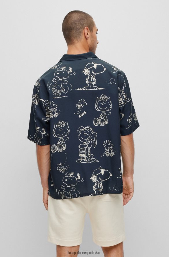 Hugo Boss Koszula o regularnym kroju x orzeszki ziemne z ekskluzywną grafiką z logo ciemny niebieski R0X0H61608