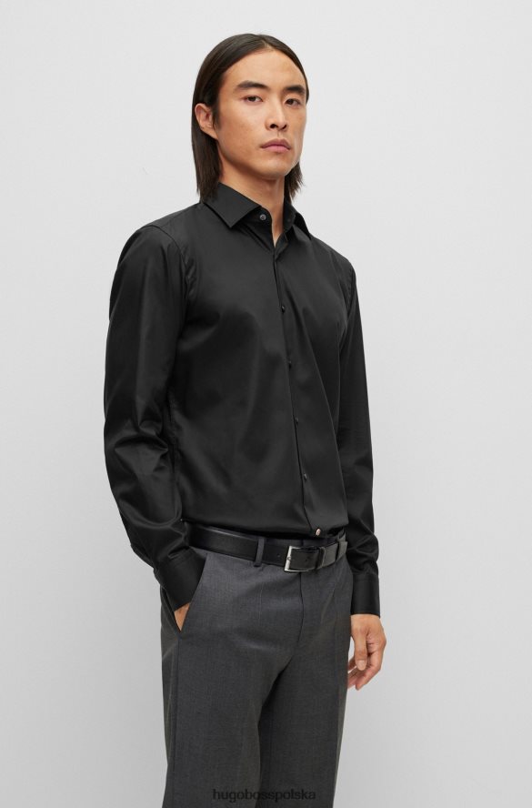 Hugo Boss Koszula o regularnym kroju z łatwej w prasowaniu bawełnianej popeliny hugo w kolorze czarnym czarny R0X0H63014