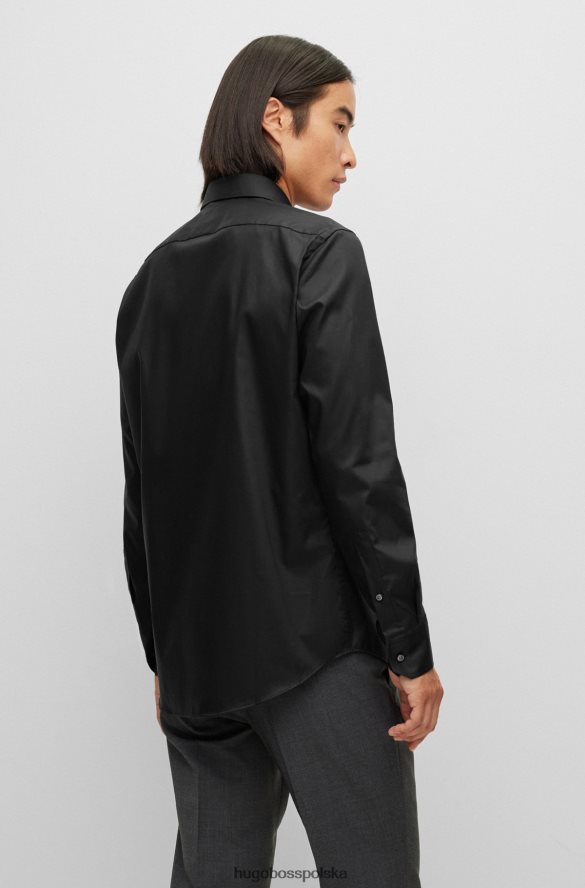 Hugo Boss Koszula o regularnym kroju z łatwej w prasowaniu bawełnianej popeliny hugo w kolorze czarnym czarny R0X0H63014
