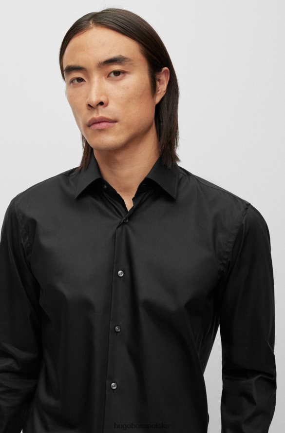 Hugo Boss Koszula o regularnym kroju z łatwej w prasowaniu bawełnianej popeliny hugo w kolorze czarnym czarny R0X0H63014