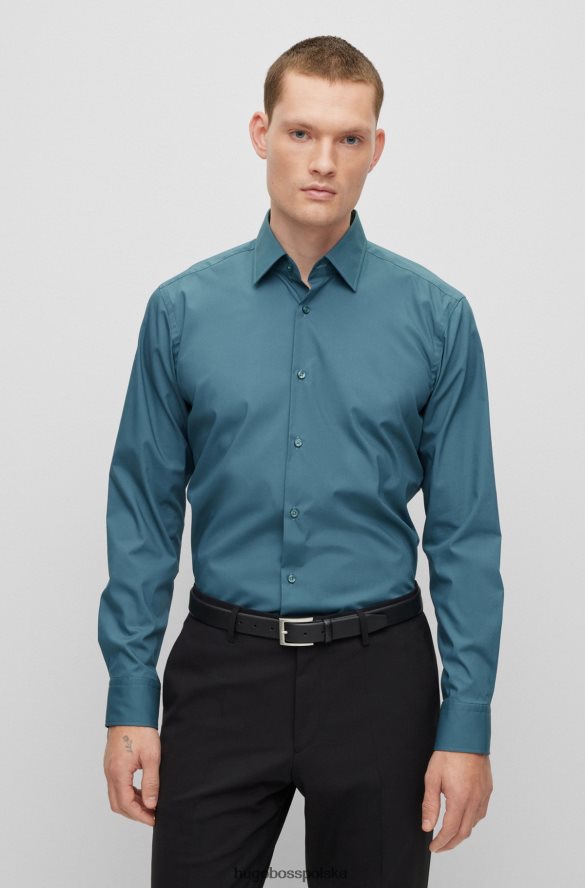 Hugo Boss Koszula o regularnym kroju z łatwej w prasowaniu bawełnianej popeliny hugo w kolorze turkusowym turkus R0X0H61602