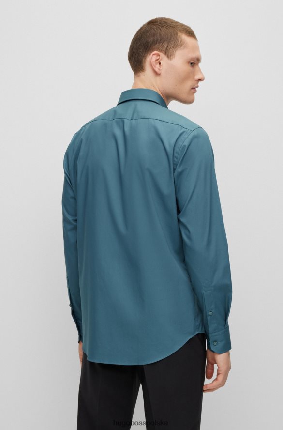 Hugo Boss Koszula o regularnym kroju z łatwej w prasowaniu bawełnianej popeliny hugo w kolorze turkusowym turkus R0X0H61602
