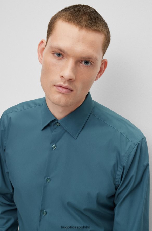 Hugo Boss Koszula o regularnym kroju z łatwej w prasowaniu bawełnianej popeliny hugo w kolorze turkusowym turkus R0X0H61602