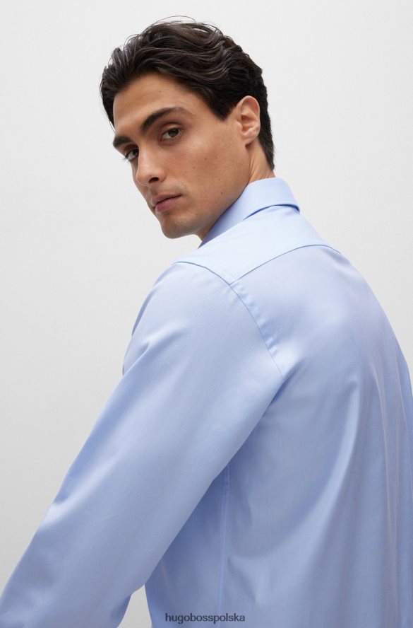 Hugo Boss Koszula o regularnym kroju z elastycznej bawełny o diagonalnym splocie w kolorze jasnoniebieskim hugo jasny niebieski R0X0H62375