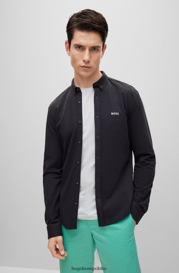 Hugo Boss Koszula o regularnym kroju z mieszanki bawełny piqu¦ w kolorze czarnym hugo czarny R0X0H62706