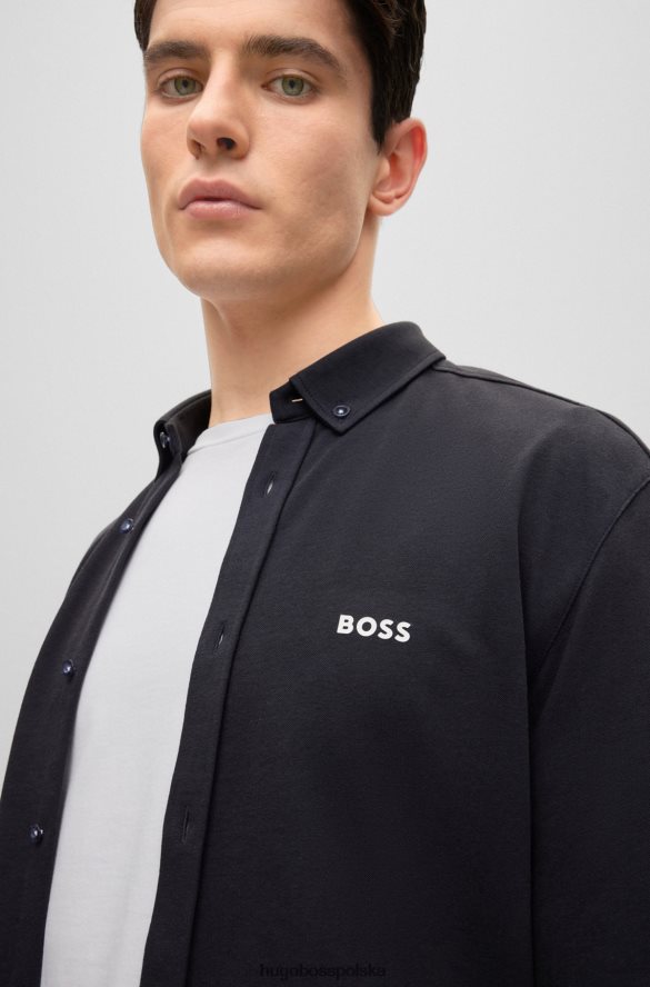 Hugo Boss Koszula o regularnym kroju z mieszanki bawełny piqu¦ w kolorze czarnym hugo czarny R0X0H62706
