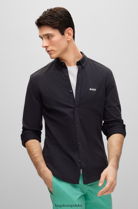Hugo Boss Koszula o regularnym kroju z mieszanki bawełny piqu¦ w kolorze czarnym hugo czarny R0X0H62706