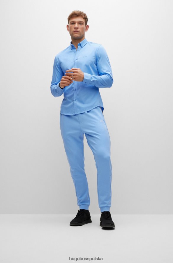 Hugo Boss Koszula o regularnym kroju z odprowadzającego wilgoć dżerseju z domieszką bawełny hugo w kolorze niebieskim niebieski R0X0H62187