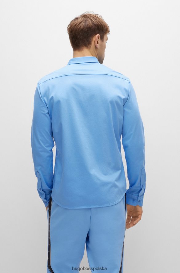 Hugo Boss Koszula o regularnym kroju z odprowadzającego wilgoć dżerseju z domieszką bawełny hugo w kolorze niebieskim niebieski R0X0H62187