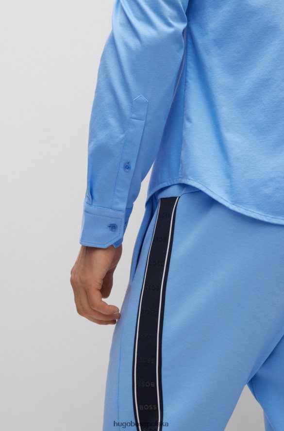 Hugo Boss Koszula o regularnym kroju z odprowadzającego wilgoć dżerseju z domieszką bawełny hugo w kolorze niebieskim niebieski R0X0H62187