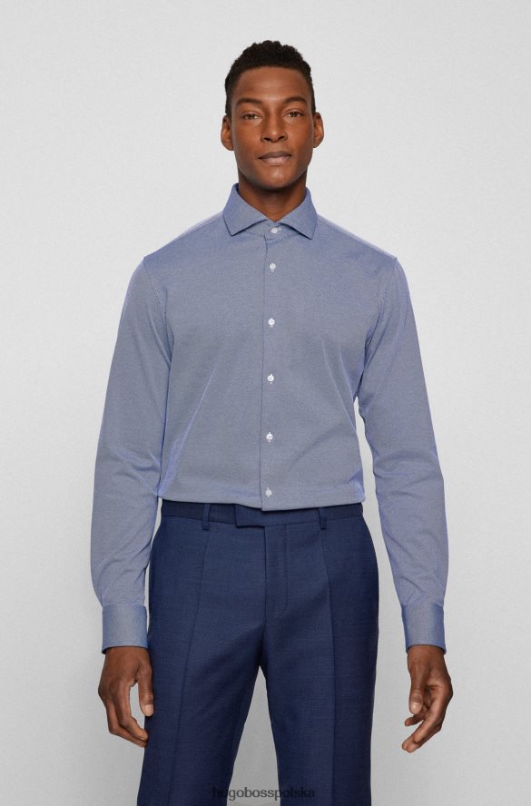 Hugo Boss Koszula o regularnym kroju ze strukturalnej, superelastycznej tkaniny hugo w kolorze niebieskim niebieski R0X0H62377