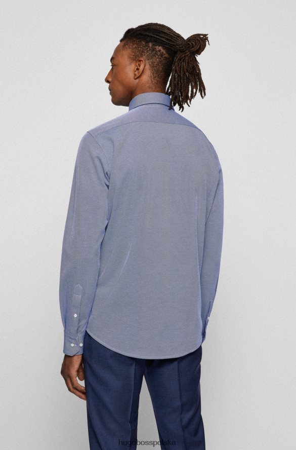 Hugo Boss Koszula o regularnym kroju ze strukturalnej, superelastycznej tkaniny hugo w kolorze niebieskim niebieski R0X0H62377