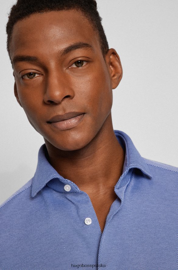 Hugo Boss Koszula o regularnym kroju ze strukturalnej, superelastycznej tkaniny hugo w kolorze niebieskim niebieski R0X0H62377