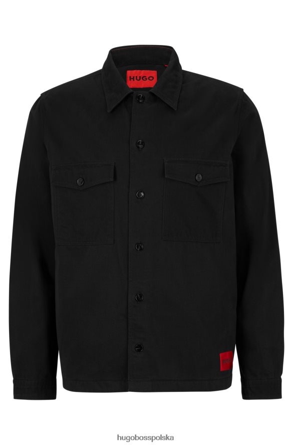 Hugo Boss Koszula oversize Hugo z bawełny organicznej z czarną metką z logo czarny R0X0H64464