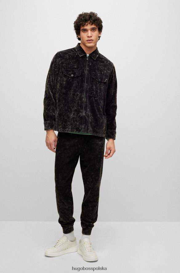Hugo Boss Koszula oversize z bawełnianego aksamitu Hugo w kolorze śniegu z efektem śniegu czarny R0X0H64409