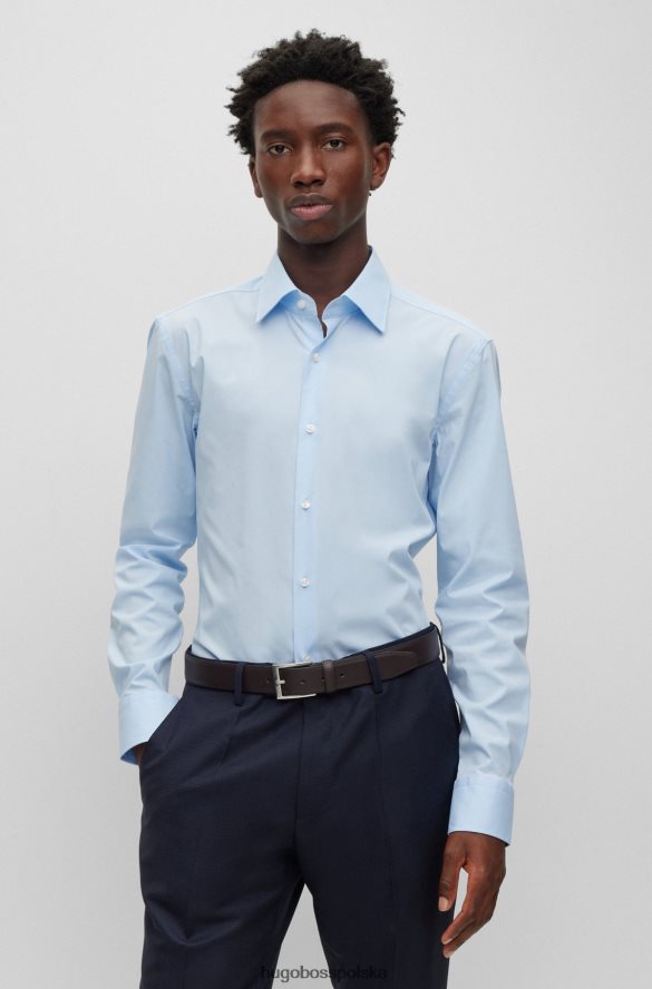 Hugo Boss Koszula slim-fit z łatwej do prasowania, elastycznej bawełnianej popeliny Hugo w kolorze jasnoniebieskim jasny niebieski R0X0H61724