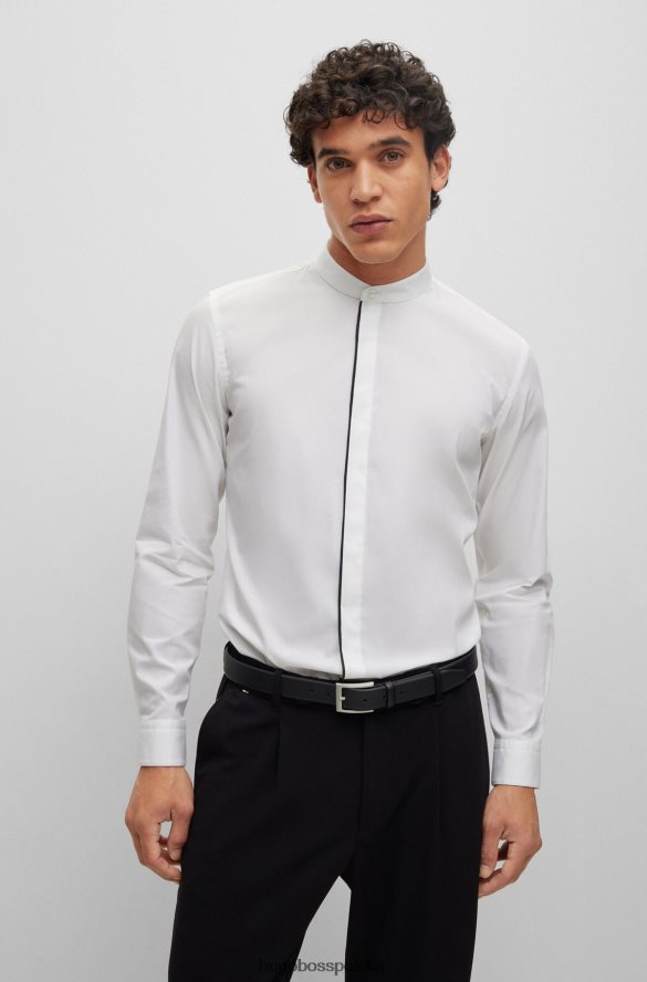 Hugo Boss Koszula slim-fit z łatwej do prasowania, elastycznej bawełnianej popeliny w kolorze białym hugo biały R0X0H6909
