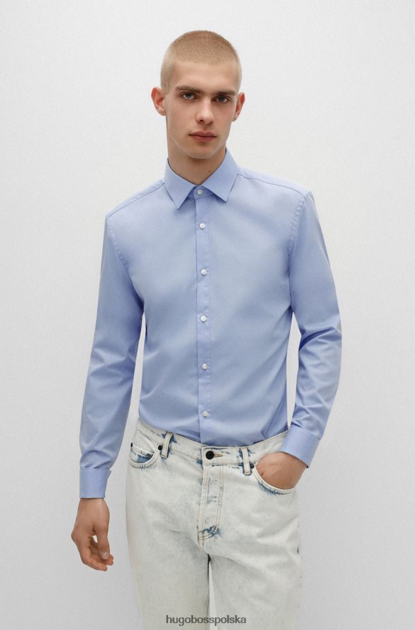 Hugo Boss Koszula slim-fit z łatwej w prasowaniu bawełnianej popeliny Hugo w kolorze jasnoniebieskim jasny niebieski R0X0H64100