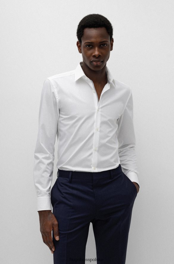 Hugo Boss Koszula slim-fit z łatwej w prasowaniu bawełnianej popeliny hugo w kolorze białym biały R0X0H61596