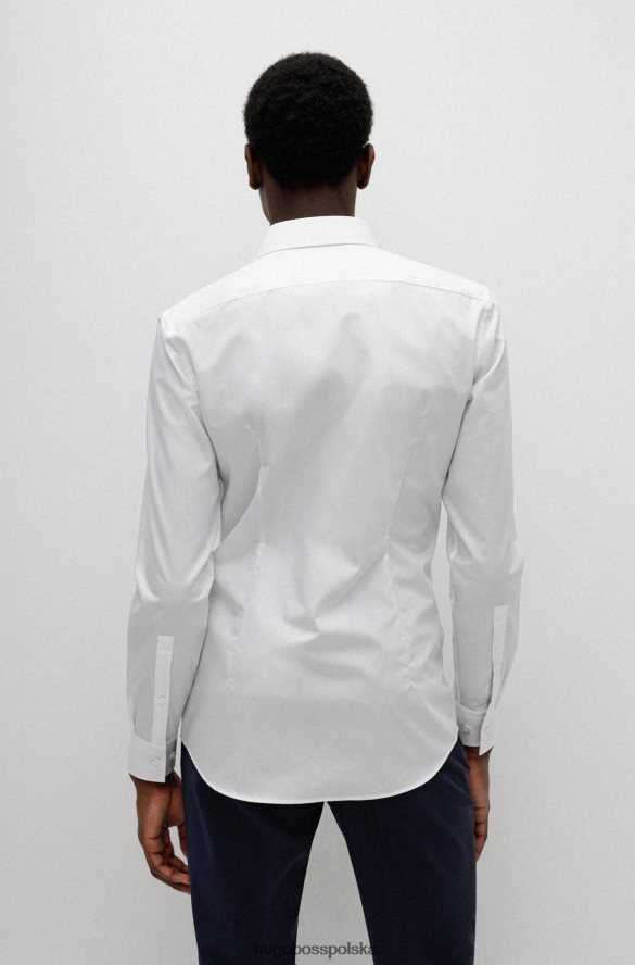 Hugo Boss Koszula slim-fit z łatwej w prasowaniu bawełnianej popeliny hugo w kolorze białym biały R0X0H61596