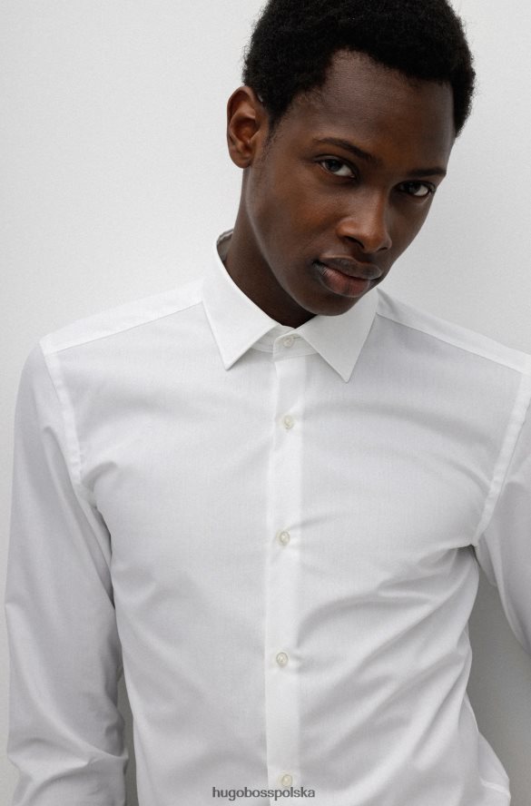 Hugo Boss Koszula slim-fit z łatwej w prasowaniu bawełnianej popeliny hugo w kolorze białym biały R0X0H61596
