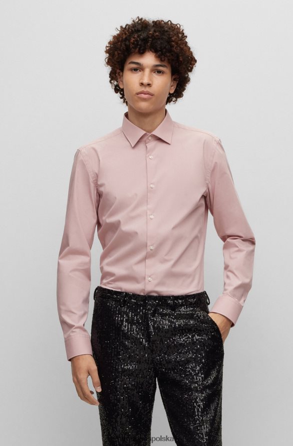 Hugo Boss Koszula slim-fit z łatwej w prasowaniu bawełnianej popeliny w kolorze jasnoróżowym hugo jasnoróżowy R0X0H62105