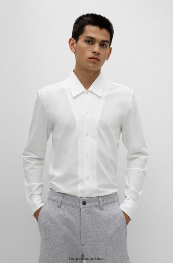 Hugo Boss Koszula slim-fit z bawełnianego dżerseju piqu¨¦ hugo w kolorze białym biały R0X0H64239