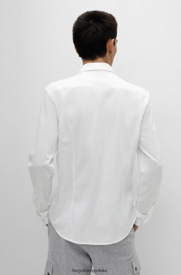 Hugo Boss Koszula slim-fit z bawełnianego dżerseju piqu¨¦ hugo w kolorze białym biały R0X0H64239